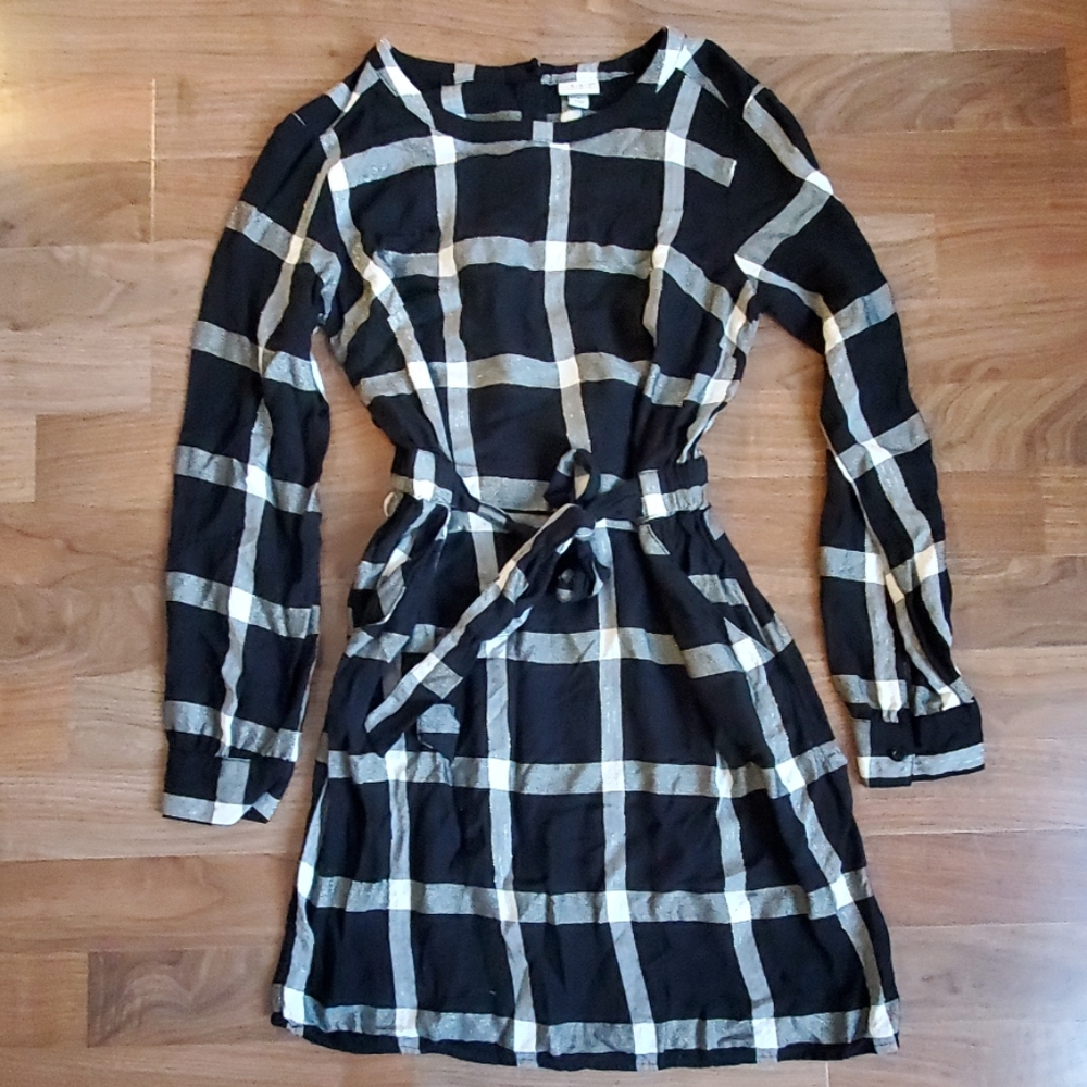 A New Day long sleeve black belted dress